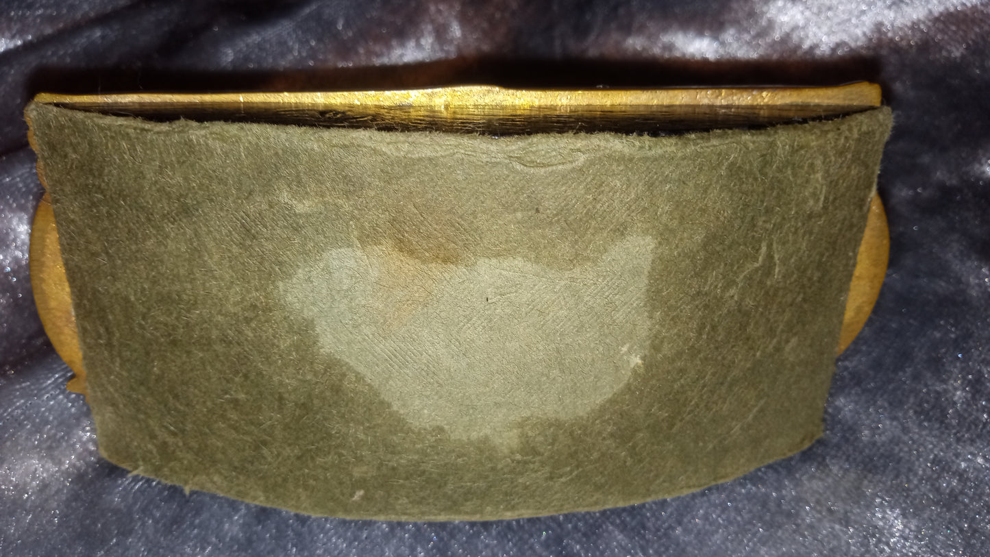 Antique Ornate Brass Ink Blotter Wooden Curved Bottom Highly Detailed