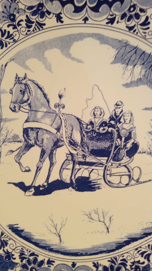 Delft Blauw Plate De Delftsche Schouwe | Handgeschilderd Sleigh