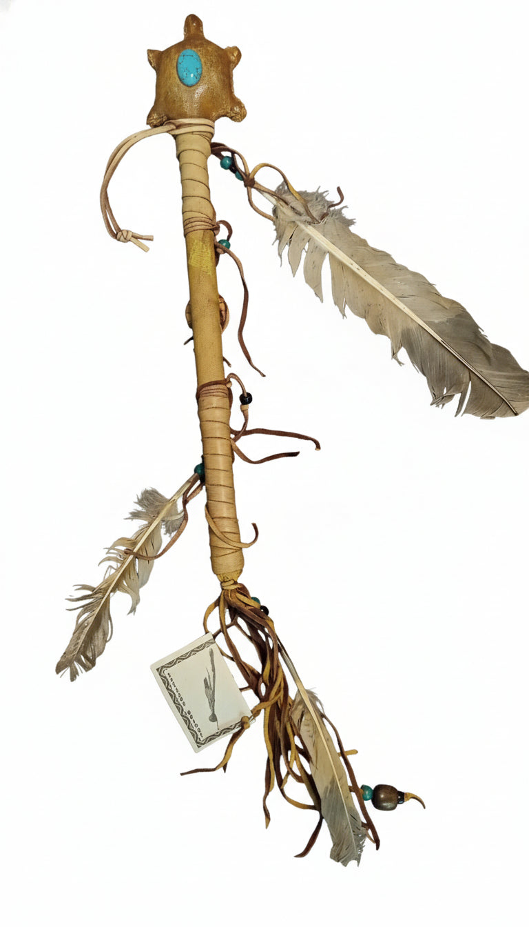 Authentic Navajo Art: Handcrafted Spirit Rattle by Geraldine Johnson (Census #409849) - Native American Collectible