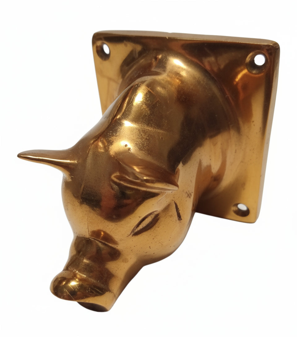 Vintage Solid Copper Pig Head Coat Hook | Farmhouse Nursery Decor | Heirloom Quality Wall Hanger