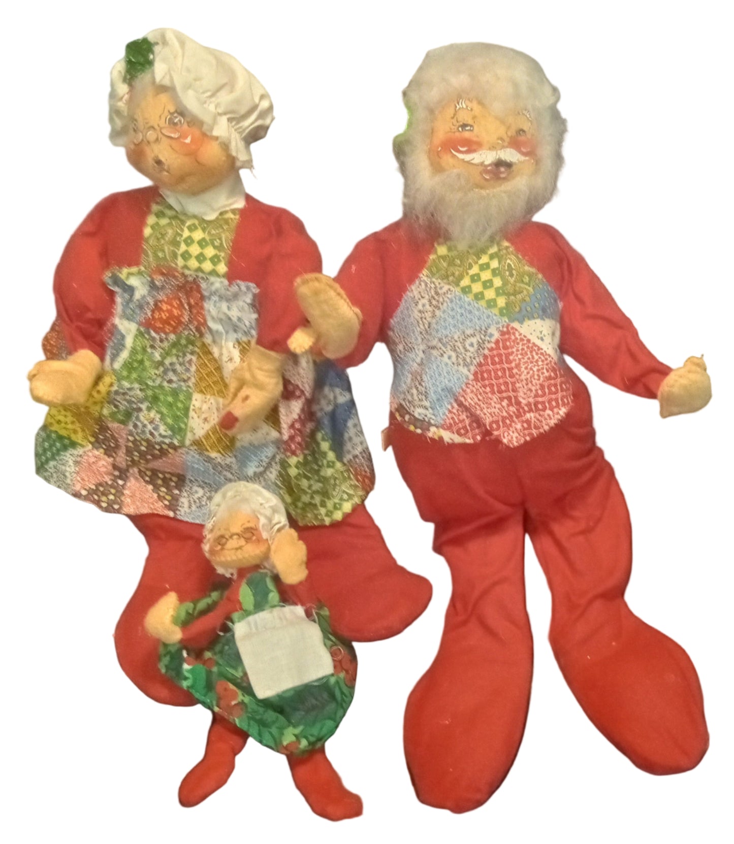 Nice Lot of 3 Annalee Santa and Mrs. Claus figures pair plus bonus Qty.3 dolls!!