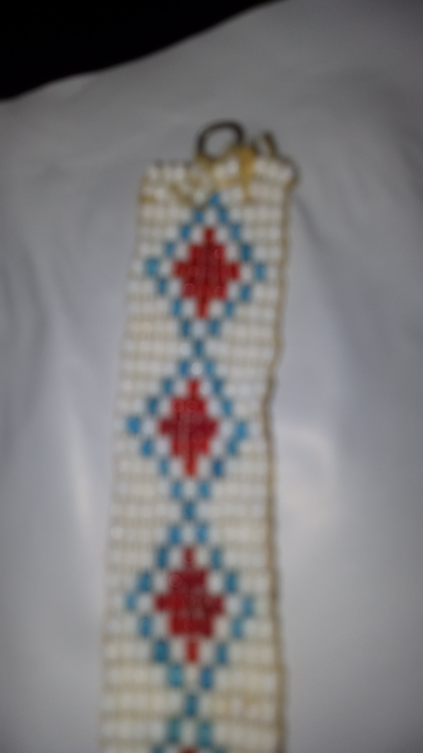 Very Nice Handmade Beaded Necklace Plains Style Estimated Era: Mid-20th Century (1950's-1990)