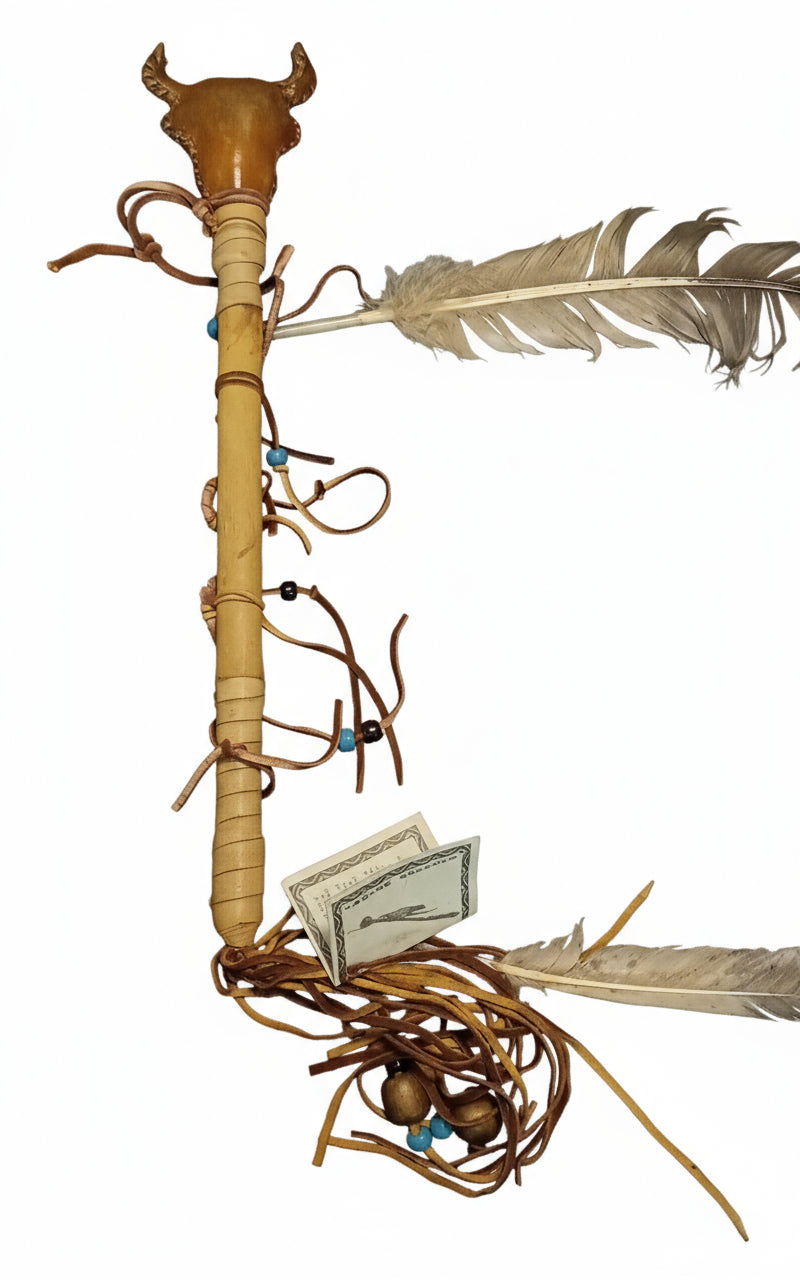 Authentic Navajo Dance Rattle by Mary Apachito (Census #103509) - Handcrafted Native American Spirit Stick